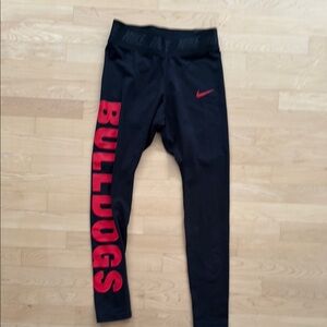 University of Georgia UGA Nike Black S Leggings with Red “BULLDOGS” on leg